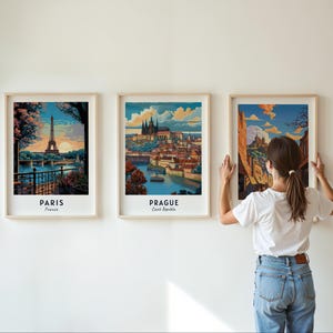 Prague Travel Poster Prague Castle Wall Art Czech Republic Print Cityscape Artwork Travel Wall Decor Digital Download Travel Gift image 3