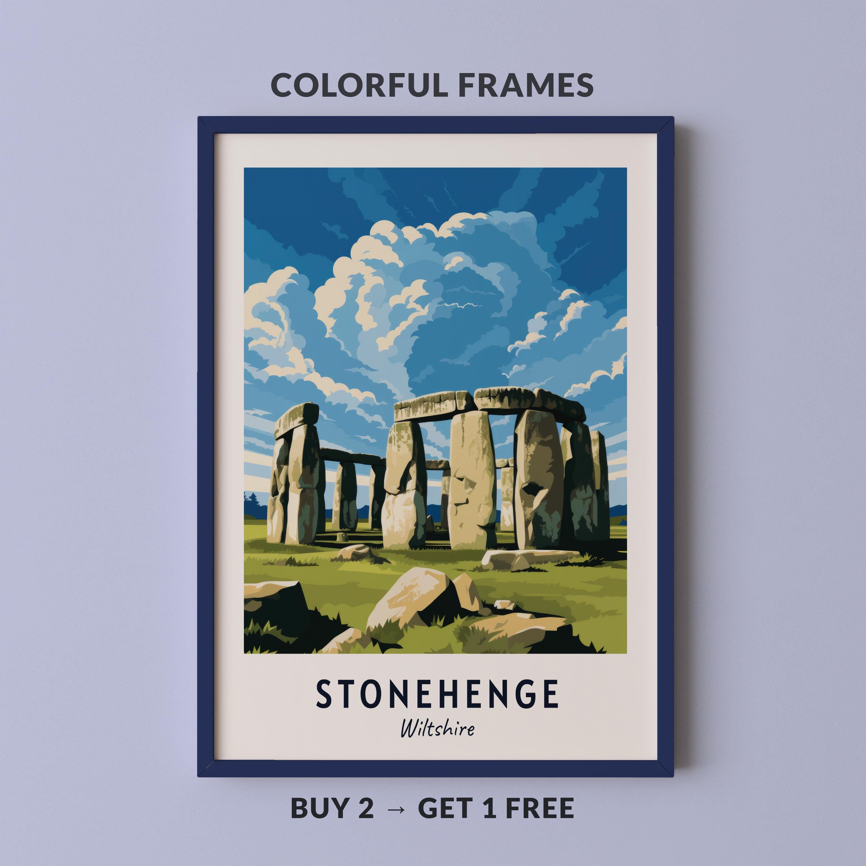Stonehenge Travel Poster Wiltshire Print Wall Art City Print Cityscape ...