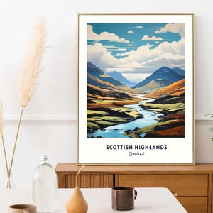 Scottish Highlands Travel Poster Scottish Highlands Scotland Wall Art Scotland Print Cityscape Artwork Travel Wall Decor Digital Download image 6