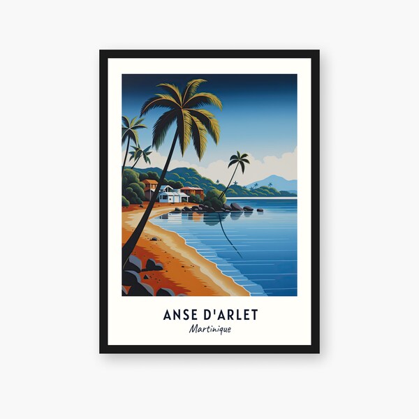 Anse d'Arlet Travel Print, Anse d'Arlet - Martinique Travel Gift, Printable City Poster, Digital Download, Wedding Gift, Birthday Gift