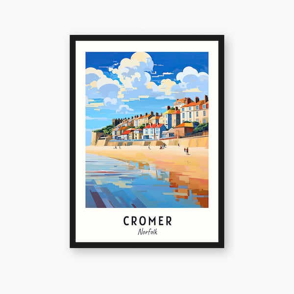 Cromer Travel Print, Cromer - Norfolk Travel Gift, Printable City Poster, Digital Download, Wedding Gift, Birthday Present