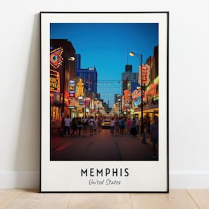 Memphis Travel Print Wall Art, Memphis - United States City Print, Memphis Travel Gift, Memphis City Poster, Digital Download, Travel Gift