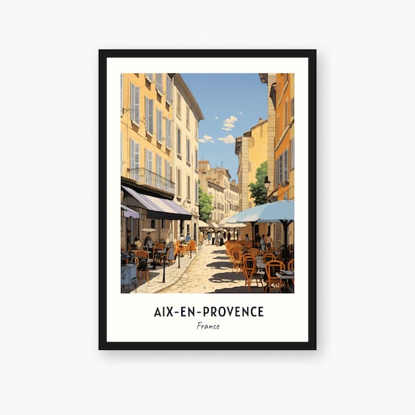 Impression de voyage Aix-en-Provence, Aix-en-Provence - France voyage cadeau, affiche de la ville imprimable, téléchargement numérique, cadeau de mariage, cadeau d'anniversaire