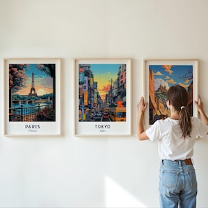 Tokyo Travel Poster Japan Print Wall Art City Print Cityscape Artwork Travel Wall Decor Digital Download Travel Gift image 4