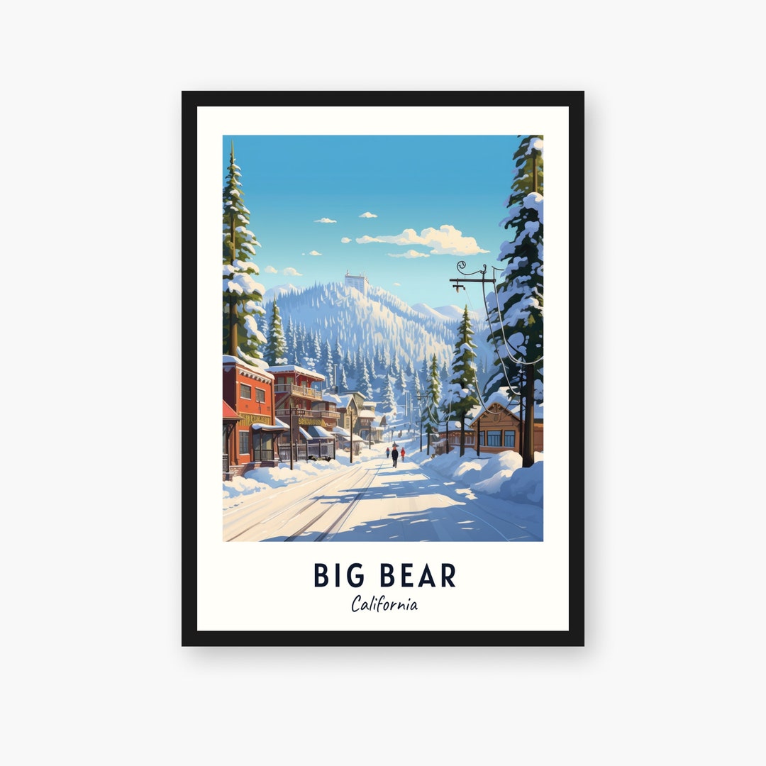 Big Bear Travel Print, Big Bear Ski Poster, California Ski Poster, Big