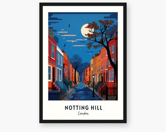 Notting Hill Travel Print, Notting Hill - London Travel Gift, Printable City Poster, Digital Download, Wedding Gift, Birthday Present