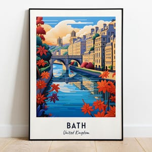 Bath Travel Print Wall Art, Bath - United Kingdom City Print, Bath Travel Gift, Bath City Poster, Digital Download, Travel Gift, Wall Art