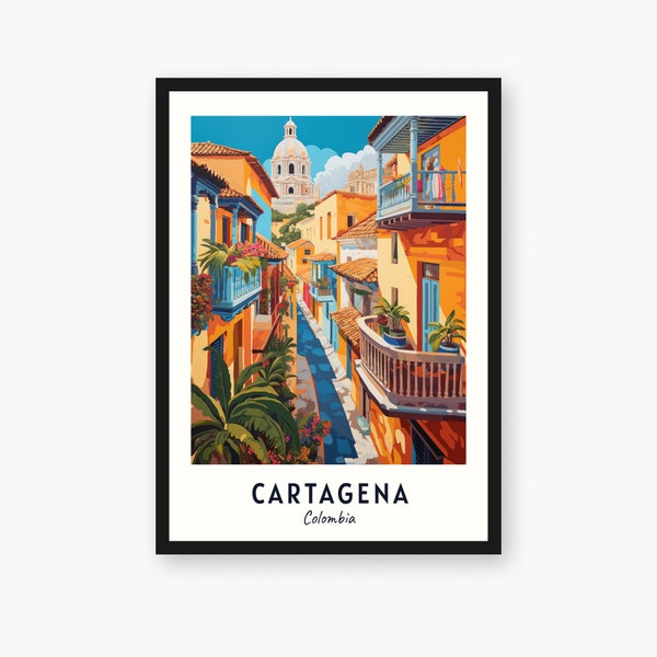 Cartagena Travel Print, Cartagena - Colombia Travel Gift, Printable City Poster, Digital Download, Wedding Gift, Birthday Present