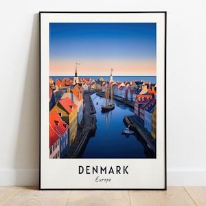 Denmark Travel Print Wall Art, Denmark - Europe City Print, Denmark Travel Gift, Denmark City Poster, Digital Download, Travel Gift