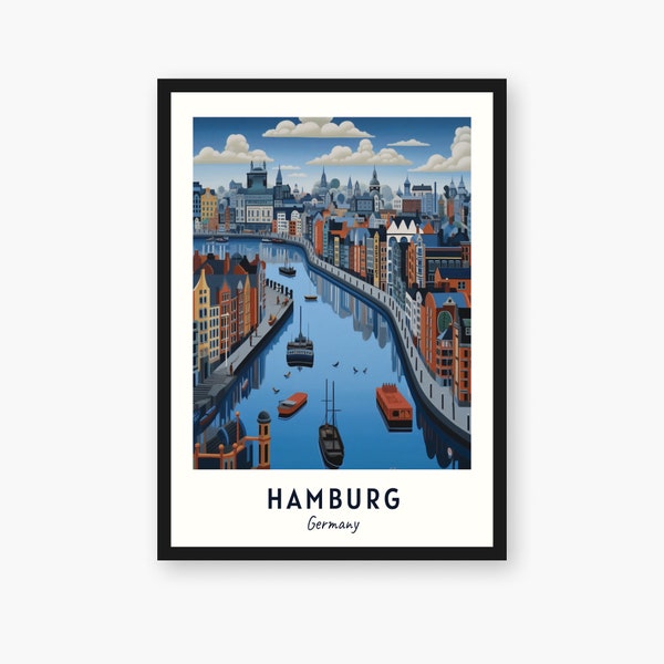 Hamburg Travel Print, Hamburg - Germany Travel Gift, Printable City Poster, Digital Download, Wedding Gift, Birthday Present