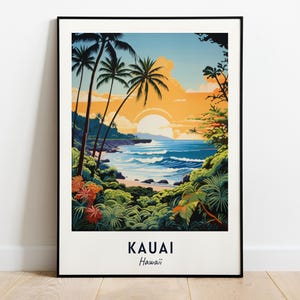 Impresión de pared con un viaje a Kauai, impresión de la ciudad de Kauai - Hawái, regalo de viaje a Kauai, póster de la ciudad de Kauai, descarga digital, regalo de viaje, regalo de boda