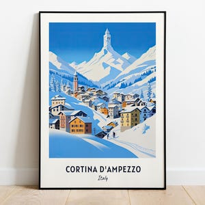Cortina D&#039;ampezzo, Italy Travel Print Wall Art, Cortina D&#039;ampezzo - Italy City Print, Cortina D&#039;ampezzo, Italy Travel Gift
