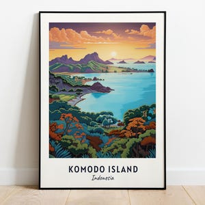 Komodo National Park Travel Print Wall Art, Komodo Island - Indonesia City Print, Komodo National Park Travel Gift, Digital Download