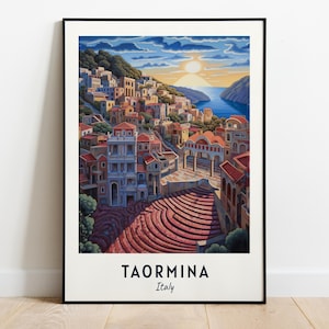 Taormina Travel Print Wall Art, Taormina - Italy City Print, Taormina Travel Gift, Taormina City Poster, Digital Download, Travel Gift