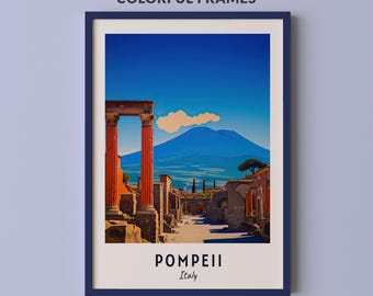 Pompeii Travel Poster Italy Print Wall Art City Print Cityscape Artwork Travel Wall Decor Digital Download Travel Gift
