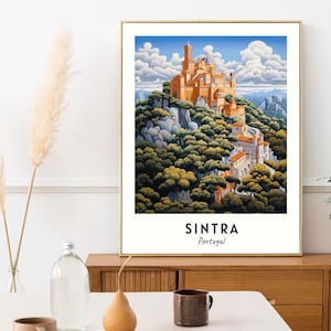 Sintra Travel Poster Pena Palace Wall Art Portugal Print Cityscape Artwork Travel Wall Decor Digital Download Travel Gift image 6