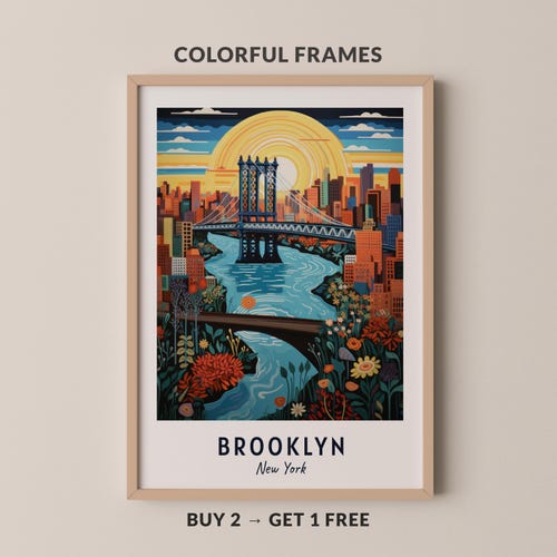 Brooklyn Travel Poster New York Print Wall Art City Print