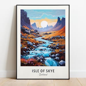 Fairy Pools Travel Print Wall Art, Isle Of Skye - Scotland City Print, Fairy Pools Travel Gift, Fairy Pools Poster, Digital Download