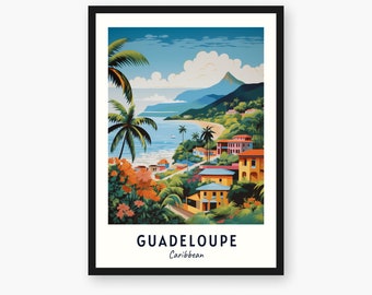 Impression de voyage en Guadeloupe, Guadeloupe - cadeau de voyage dans les Caraïbes, affiche imprimable de la ville, téléchargement numérique, cadeau de mariage, cadeau d'anniversaire