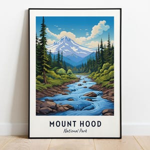 Mount Hood, National Park Travel Print Wall Art, Mount Hood - National Park City Print, Mount Hood, National Park Travel Gift, Mount Hood