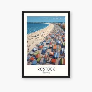 Rostock Travel Print, Rostock - Germany Travel Gift, Printable City Poster, Digital Download, Wedding Gift, Birthday Present