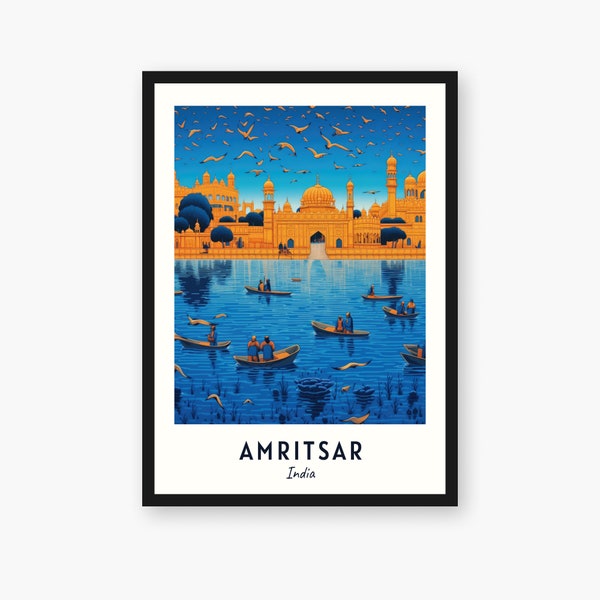 Amritsar Travel Print, Amritsar - India Travel Gift, Printable City Poster, Digital Download, Wedding Gift, Birthday Present