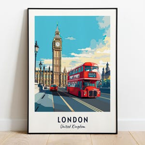 London Travel Print Wall Art, London - United Kingdom City Print, London Travel Gift, London City Poster, Digital Download, Travel Gift