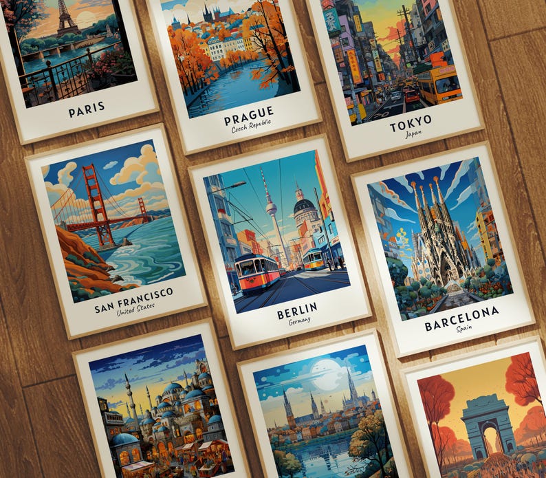 Berlin Alexanderplatz Travel Poster, TV Tower and Tram Wall Art, Germany Cityscape Print, Printable Digital Download image 7