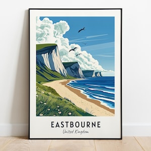 Eastbourne Travel Print Wall Art, Eastbourne - United Kingdom City Print, Eastbourne Travel Gift, Eastbourne City Poster, Digital Download