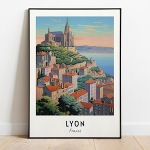 Lyon Reise-Druck, Wandkunst, Lyon - Frankreich Stadt Druck, Lyon Reisegeschenk, Lyon Stadt Poster, Digitaler Download, Reisegeschenk, Lyon, Frankreich