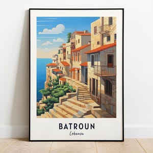 Impresión de pared de viaje al casco antiguo de Batroun, impresión de la ciudad de Batroun (Líbano), regalo de viaje al casco antiguo de Batroun, póster del casco antiguo de Batroun, regalo de viaje
