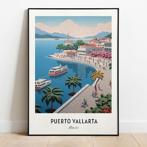 Malecón Travel Print Wall Art, Puerto Vallarta - Mexico City Print, Malecón Travel Gift, Malecón Poster, Digital Download, Travel Gift