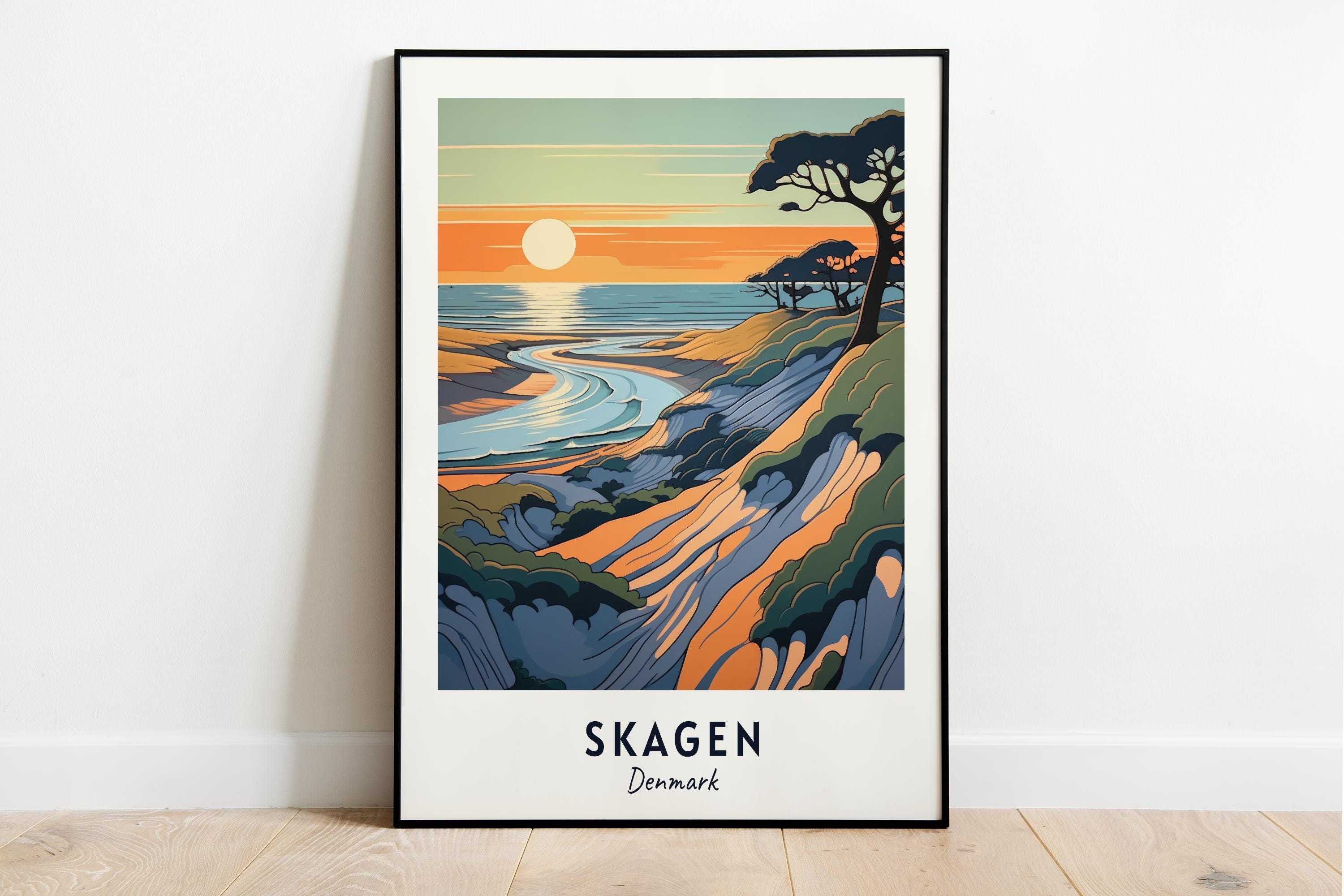 Grenen Beach Travel Print Wall Art, Skagen - Denmark City Print, Grenen Beach Travel Gift, Grenen Beach Poster, Digital Download, Wall Art