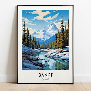 Banff Travel Print Wall Art, Banff - Canada City Print, Banff Travel Gift, Banff City Poster, Digital Download, Travel Gift, Wedding Gift