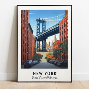 New York Travel Print Wall Art, New York - United States Of America City Print, New York Travel Gift, New York City Poster, Digital Download