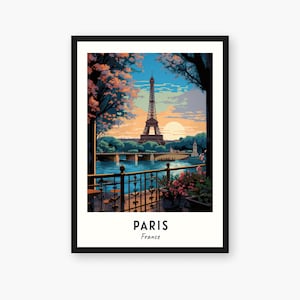 Paris Travel Print, Paris Gift, France Travel Art Gift, Paris Digital Download, France Poster, paris Eiffel Tower Print, Paris City Print