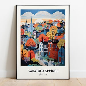 Saratoga Springs Reisedruck Wandkunst, Saratoga Springs - New York City Druck, Saratoga Springs Reisegeschenk, Saratoga Springs City Poster