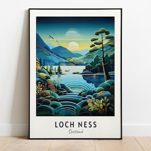 Loch Ness Travel Print Wall Art, Loch Ness - Scotland City Print, Loch Ness Travel Gift, Loch Ness City Poster, Digital Download, Wall Art