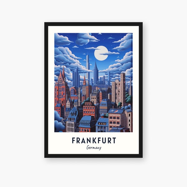 Frankfurt Travel Print, Frankfurt - Germany Travel Gift, Printable City Poster, Digital Download, Wedding Gift, Birthday Present