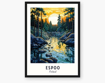 Espoo Travel Print, Espoo - Finland Travel Gift, Printable City Poster, Digital Download, Wedding Gift, Birthday Present