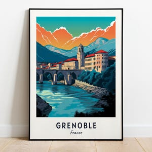 Grenoble Travel Print Wall Art, Grenoble - France City Print, Grenoble Travel Gift, Grenoble City Poster, Digital Download, Travel Gift