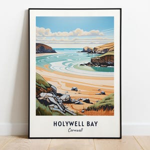 Holywell Bay, Cornwall Travel Print Wall Art, Holywell Bay - Cornwall City Print, Holywell Bay, Cornwall Travel Gift, Holywell Bay, Wall Art