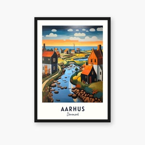 Aarhus Travel Print, Aarhus - Denmark Travel Gift, Printable City Poster, Digital Download, Wedding Gift, Birthday Present