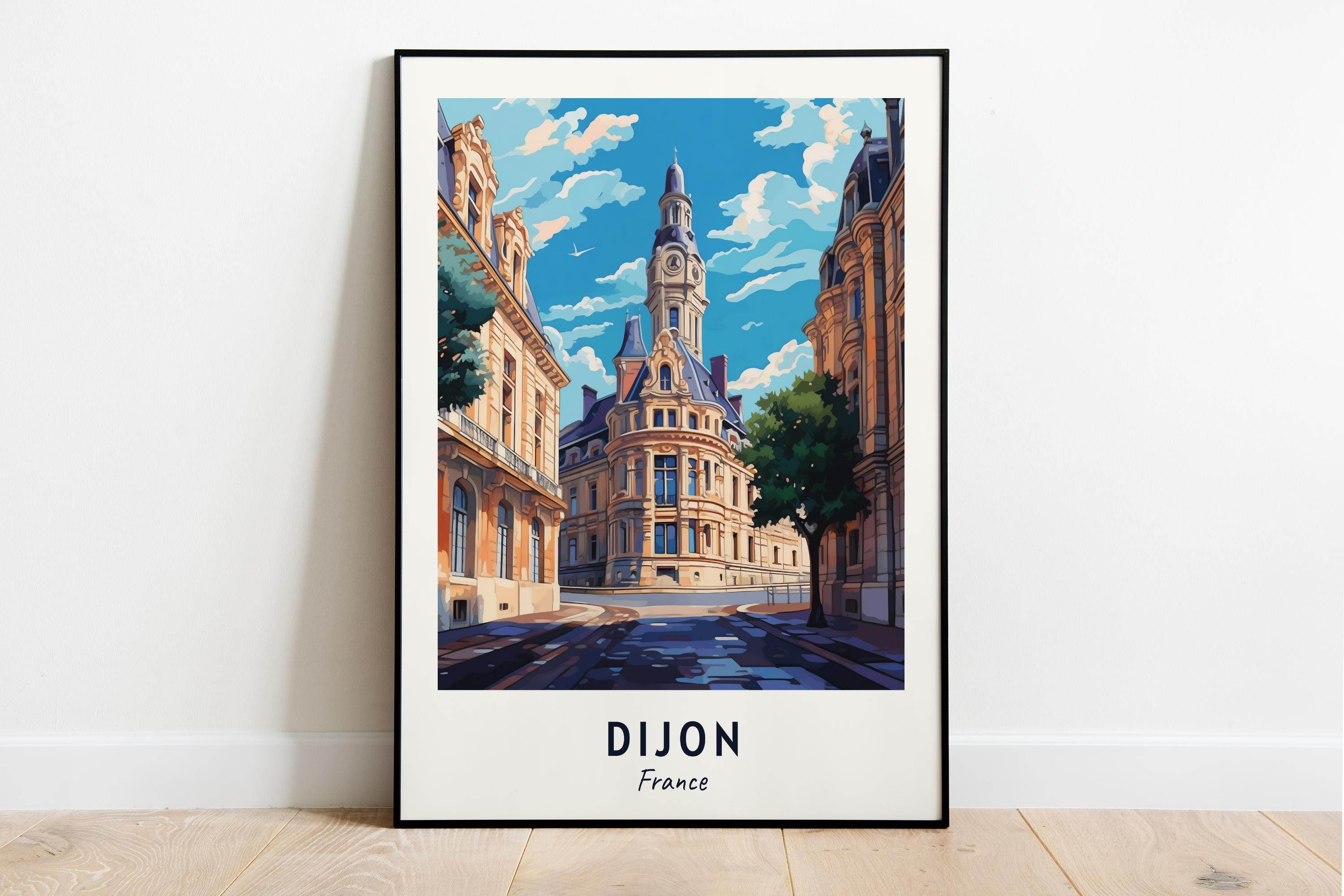 Dijon Travel Print Wall Art, Dijon - France City Print, Dijon Travel Gift, Dijon City Poster, Digital Download, Travel Gift, Wedding Gift