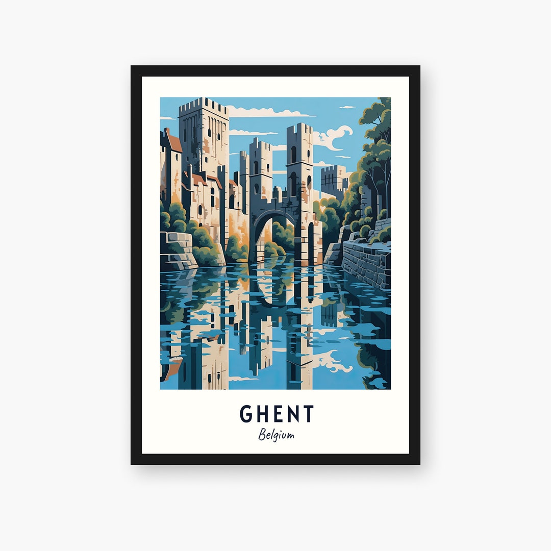 Ghent Travel Print, Ghent Belgium Travel Gift, Printable City Poster ...