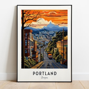 Portland Travel Print Wall Art, Portland - Oregon City Print, Portland Travel Gift, Portland City Poster, Digital Download, Travel Gift