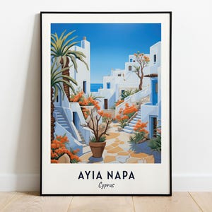 Ayia Napa Travel Print Wall Art, Ayia Napa - Cyprus City Print, Ayia Napa Travel Gift, Ayia Napa City Poster, Digital Download, Travel Gift