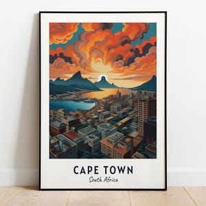 Cape Town Travel Print Wall Art, Cape Town - South Africa City Print, Cape Town Travel Gift, Cape Town City Poster, Digital Download