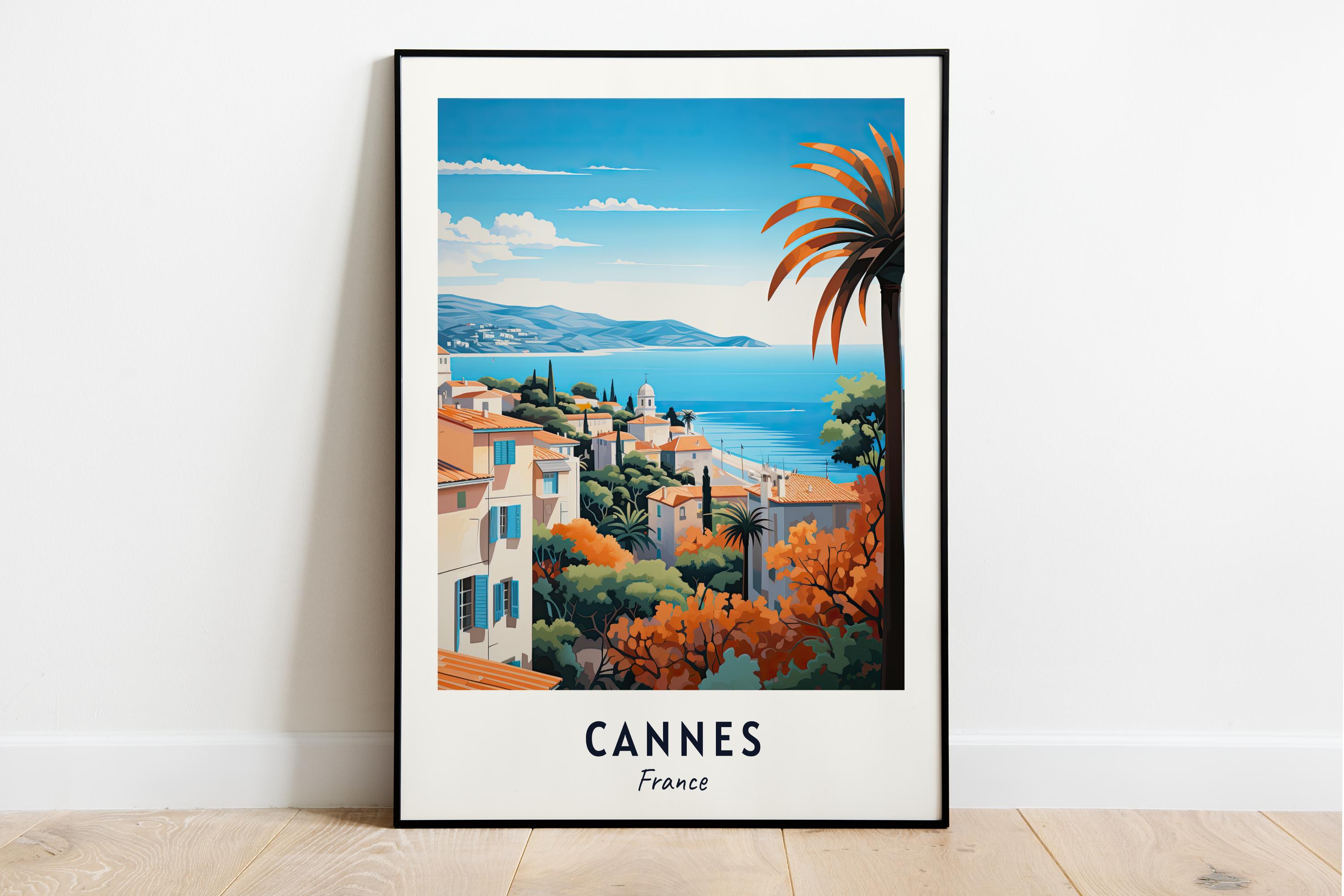 Cannes Travel Print Wall Art, Cannes - France City Print, Cannes Travel Gift, Cannes City Poster, Digital Download, Travel Gift, Wall Art