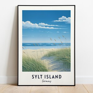 Île de Sylt, Allemagne voyage impression art mural, île de Sylt - impression ville Allemagne, île de Sylt, Allemagne cadeau de voyage, île de Sylt, Allemagne affiche